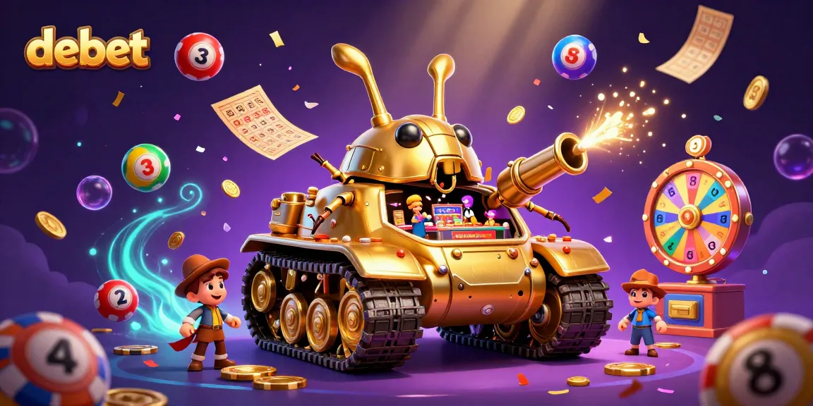 Engage with debet's thrilling casino adventure featuring a golden beetle tank and lottery elements.