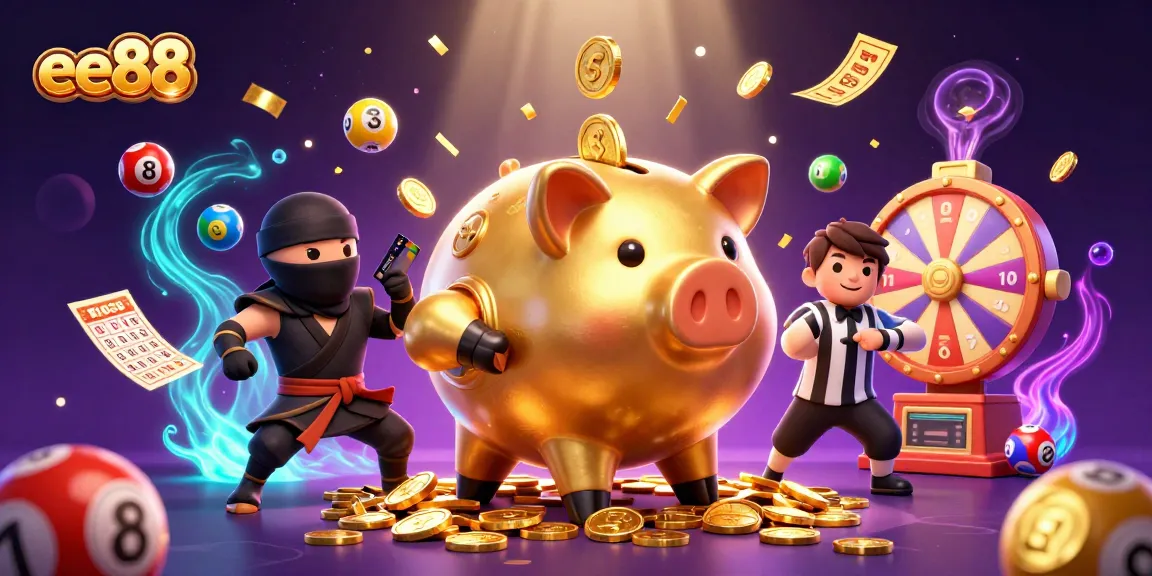 Win big with ee88's thrilling lottery scene featuring dynamic elements and vibrant characters.