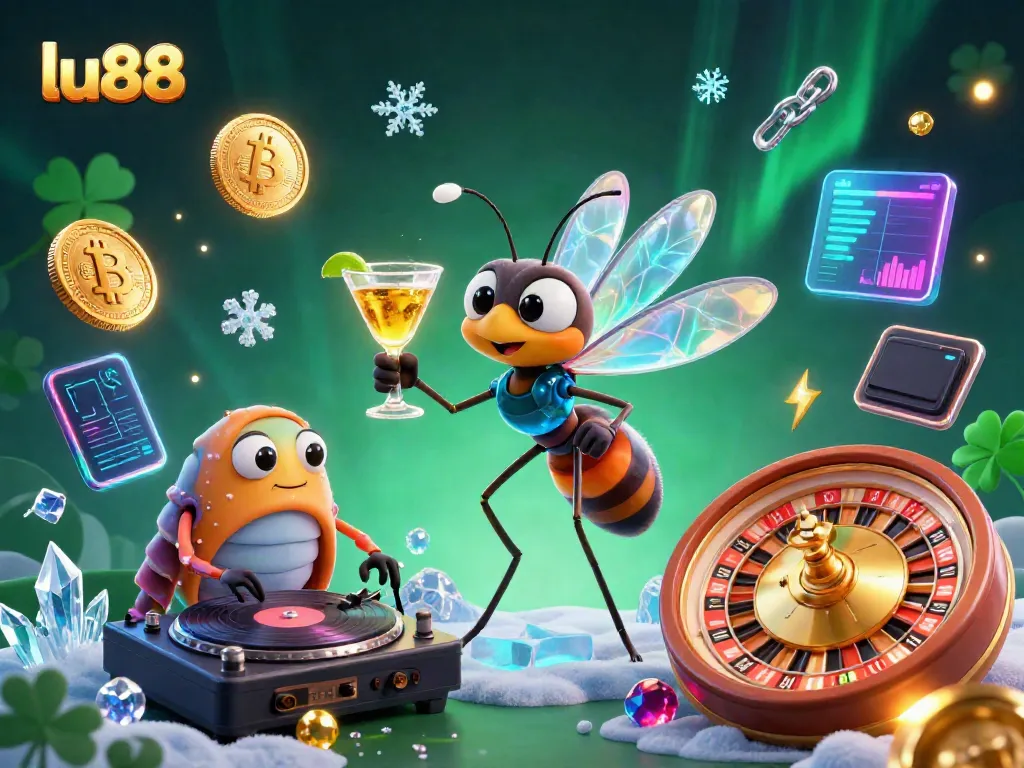 Spin to win with LU88's vibrant casino scene featuring dynamic characters and rich gaming elements.