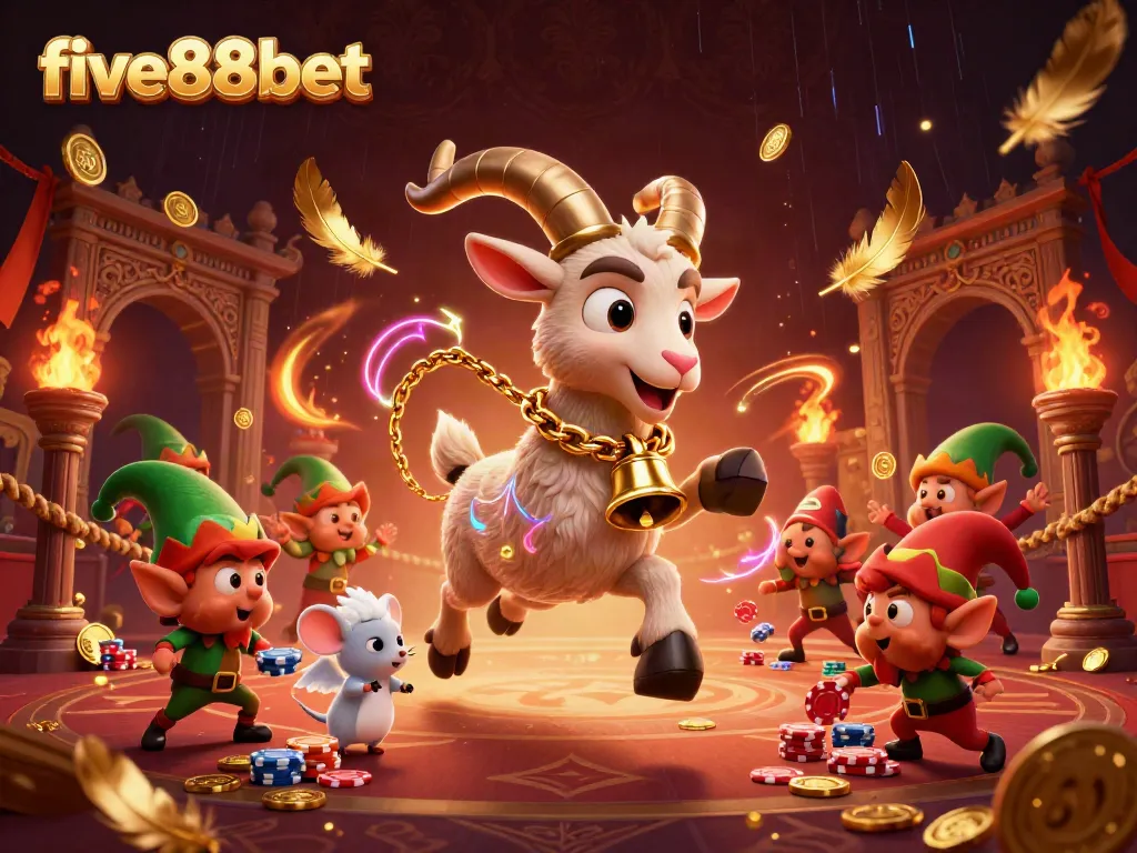 Experience dynamic gaming action at five88bet with cartoon characters in a whimsical casino scene.