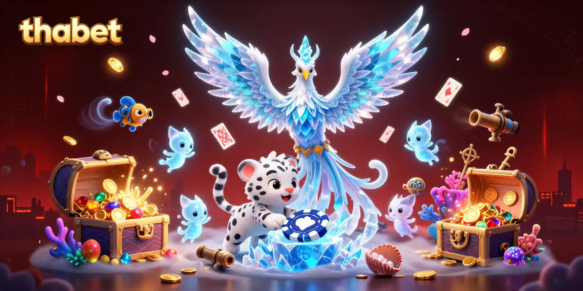 Experience thrilling gameplay at thabet with vibrant casino elements in a magical, immersive illustration.