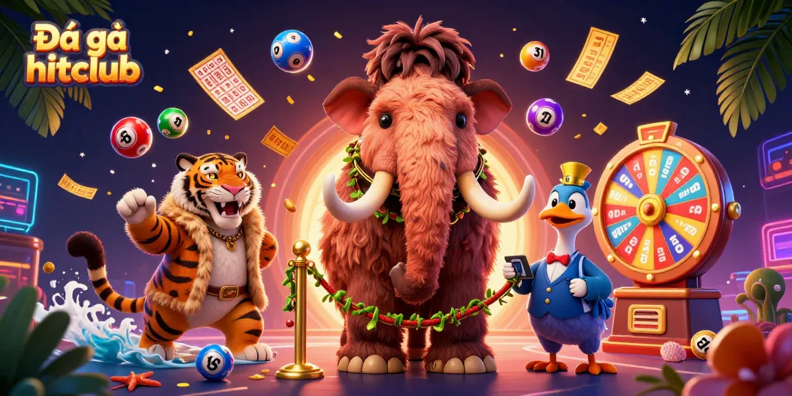 Experience Đá gà hitclub with a vibrant 3D casino scene full of lively characters and dynamic game elements.