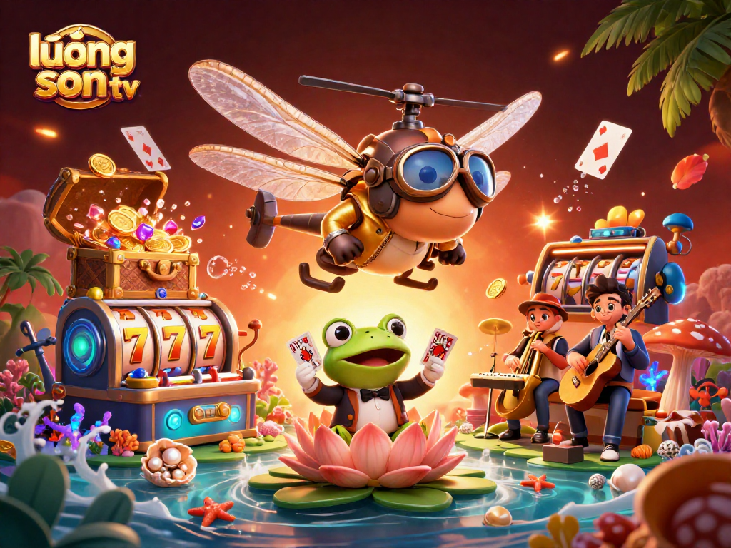 Experience winning moments at lương sơn tv, featuring dynamic casino action with dragonfly pilot and frog croupier.
