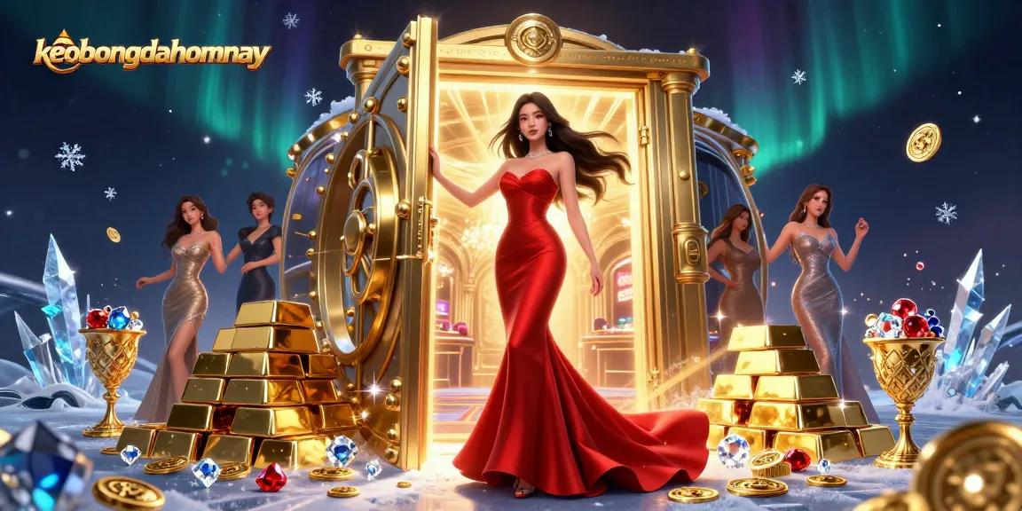 Experience keobongdahomnay with a stunning illustration of a beautiful Asian woman in a luxury casino.