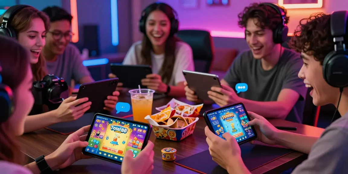 Players enjoying Link Alternatif Togel88 games on multiple devices in a vibrant gaming environment.