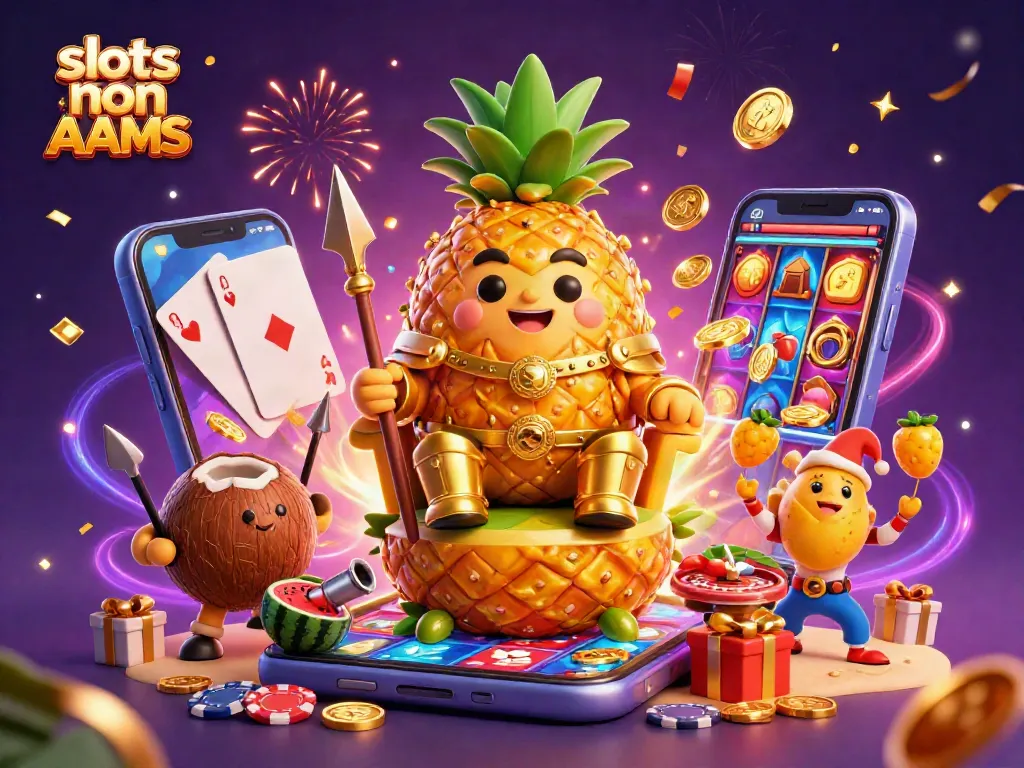 Gioca alle slot non AAMS e vinci con il re ananas e i suoi amici in un casinò esotico.