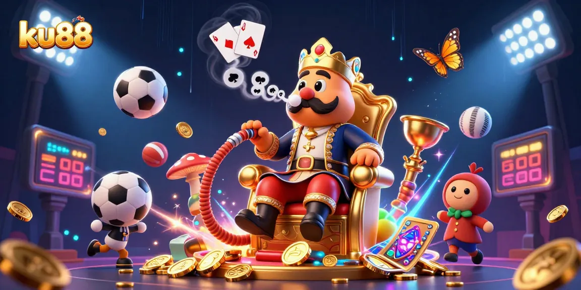 Experience ku88 with vibrant gaming energy, showcasing a whimsical caterpillar hookah-master illustration.