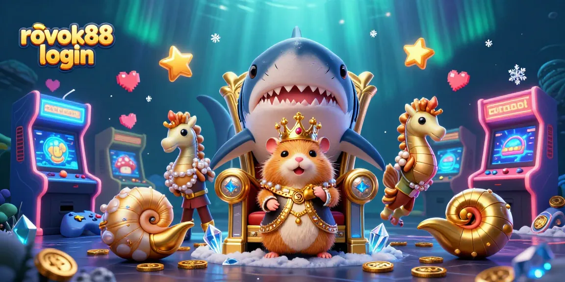 Engage with the vibrant world of rokok88 login featuring a dynamic scene of a golden hamster king and gaming elements.