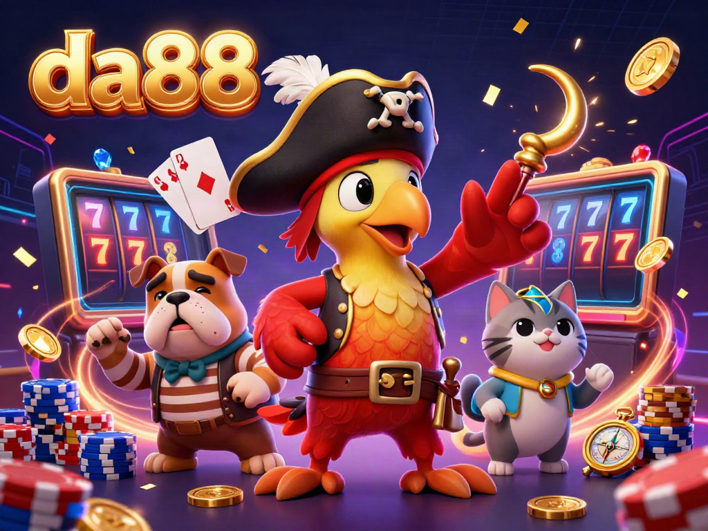 Experience thrilling moments at da88 with a vibrant scene of pirates and sparkling casino treasures.