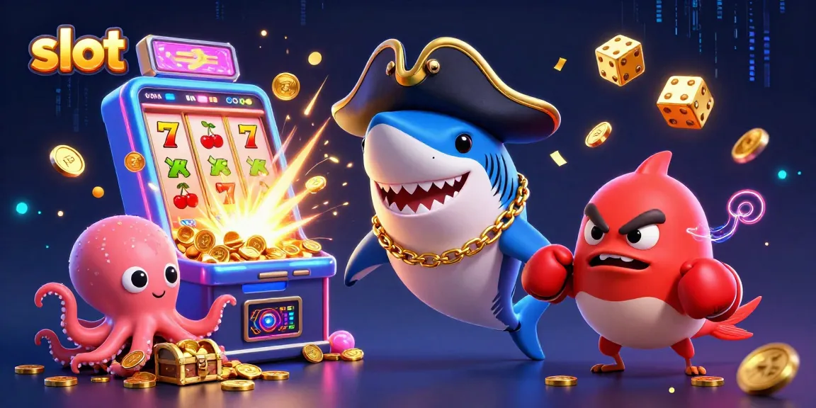 Experience the thrill with slot games, featuring cartoon characters and jackpot excitement.