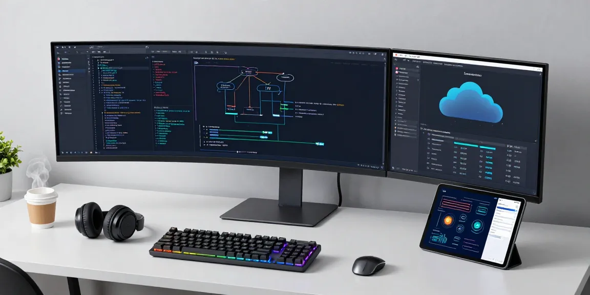 gi8ee software development workspace showcasing advanced tech and coding.