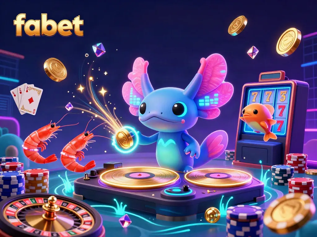 Experience thrilling gambling action with fabet's vibrant underwater casino scene filled with neon characters and sparkling treasures.