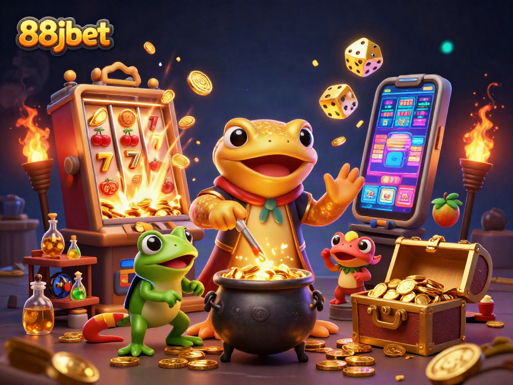 Experience thrilling action at 88jbet with golden coins, jackpots, and lively casino elements.