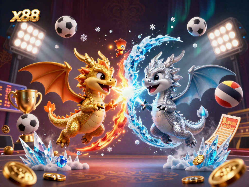 x88 enhances your gaming experience as gold and silver dragons duel in a dynamic atmosphere filled with thrill.