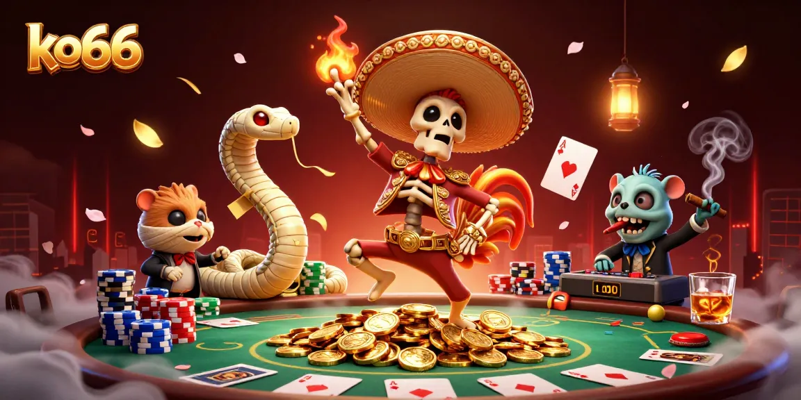ko66 captures the thrill of gaming with fun characters and vibrant casino elements.