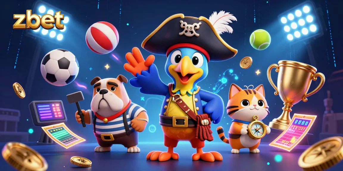 zbet enhances excitement with a lively 3D sports betting illustration featuring a pirate crew.