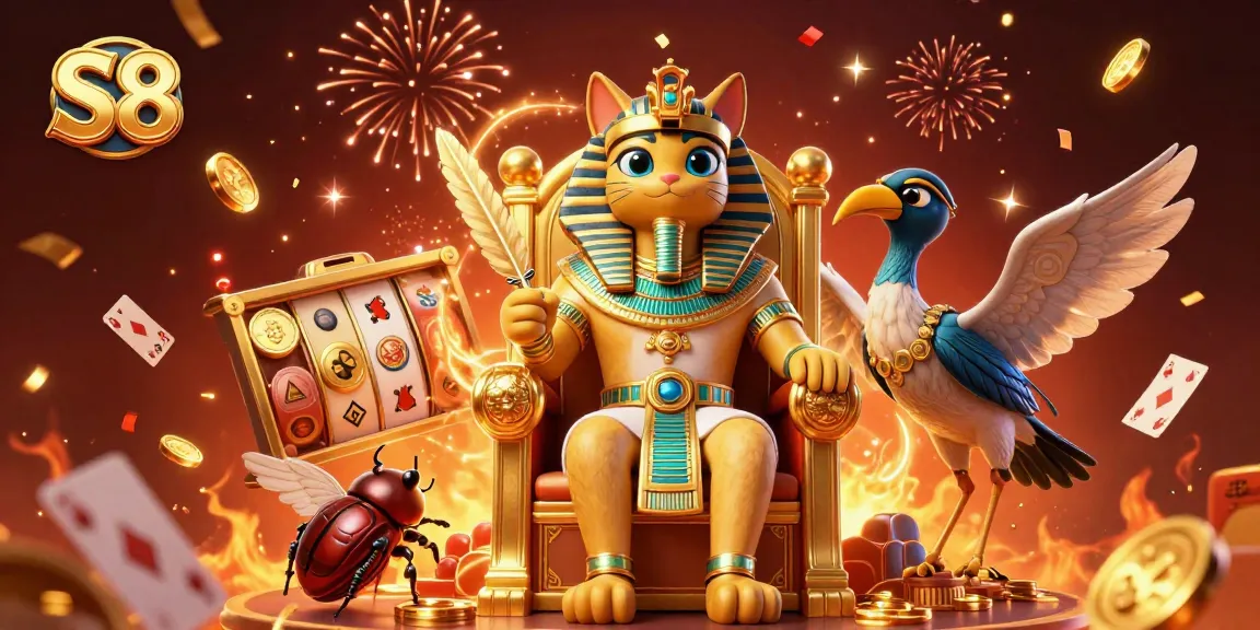 Bet on S8 and win big with this vibrant casino scene featuring animated elements.