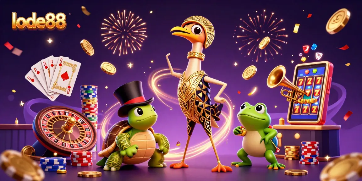 Experience lode88's vibrant casino scene with lively characters and dynamic game elements.